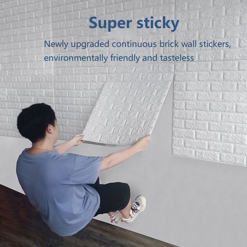 3D 벽돌 벽 스티커 침실 장식 자기-접착제 벽지 홈 장식 거실 장식 벽 장식 벽 패널