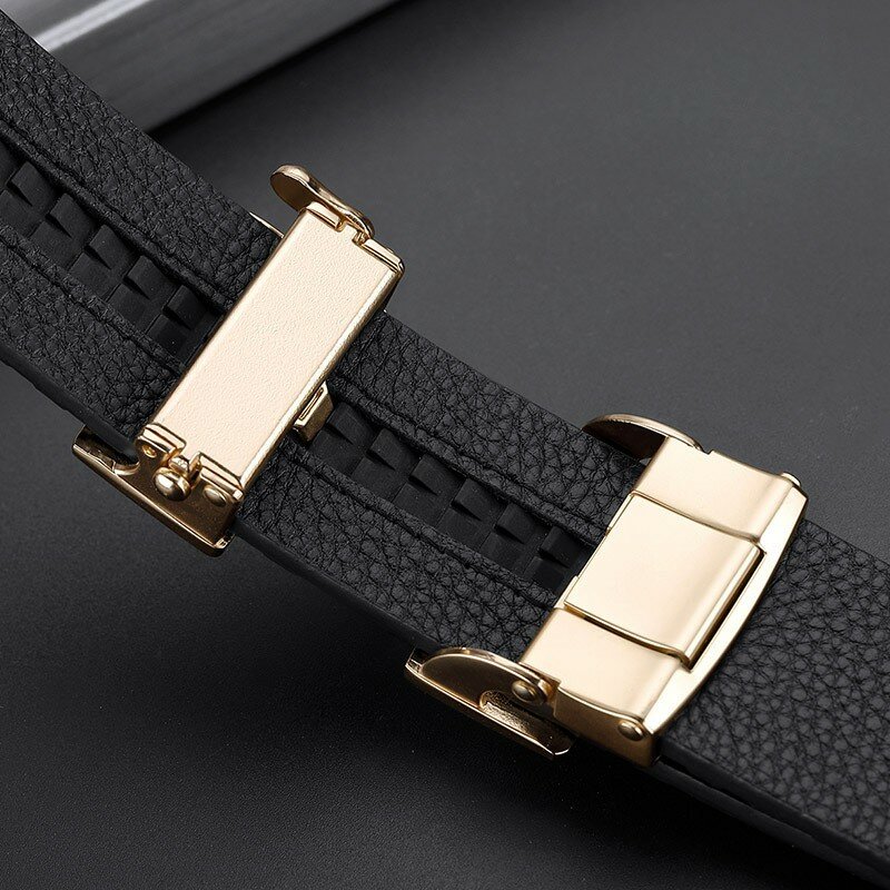 WILLIAMPOLO Famous Brand Belt Men Top Quality Genuine Luxury Cow Leather Belts for Men Strap Male Metal Fashion Automatic Buckle