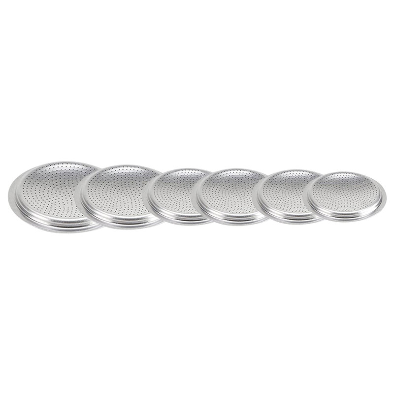 Juntas de anillo de café de silicona de sellado y filtros de olla Moka de aluminio, Kit de repuesto para accesorios de cocina, 1, 2, 3, 6, 9, 12