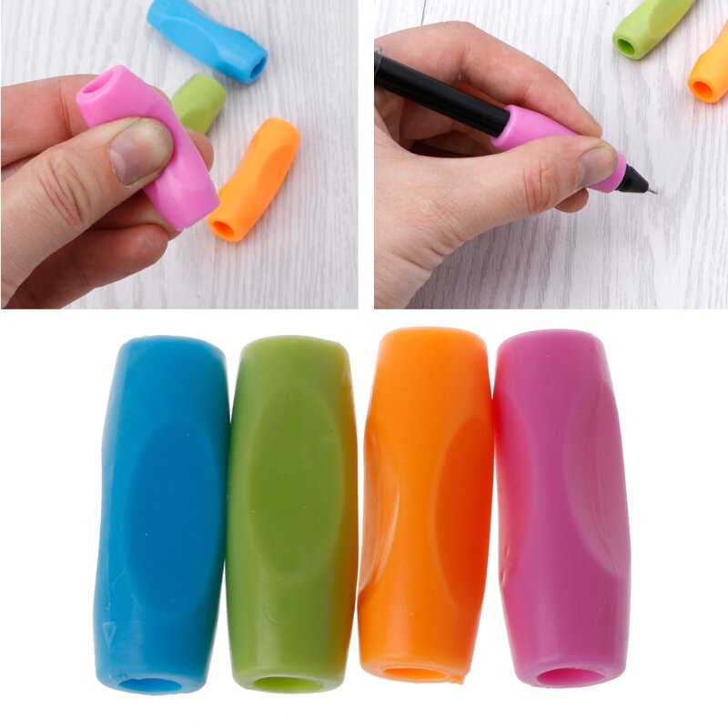 4 Pcs Silicone Pencil Holder Writing Aid Pencil Holder Pencil for Righties Lefties Kids Students D5QC