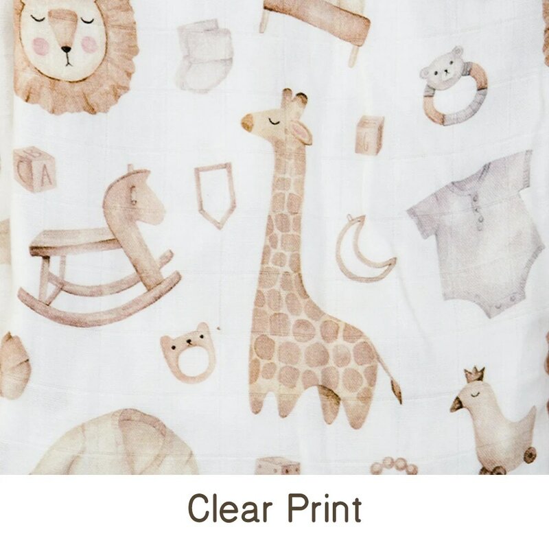 Elinfant – couvertures d'emmaillotage en mousseline de coton de bambou, impression numérique, haute qualité, 120x110cm, 2 couches, serviette de bain pour nouveau-né, 1 pièce