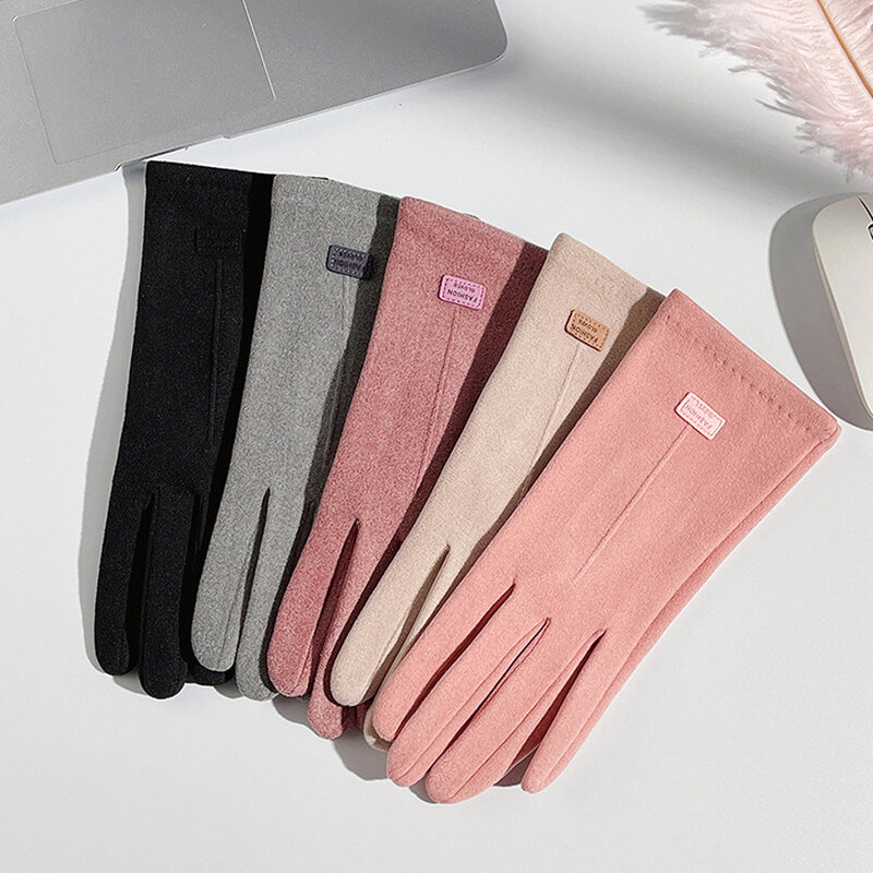 Новые женские зимние утепленные плотные мягкие Модные Элегантные Простые Стильные перчатки для сенсорного экрана велосипедные ветрозащитные для вождения