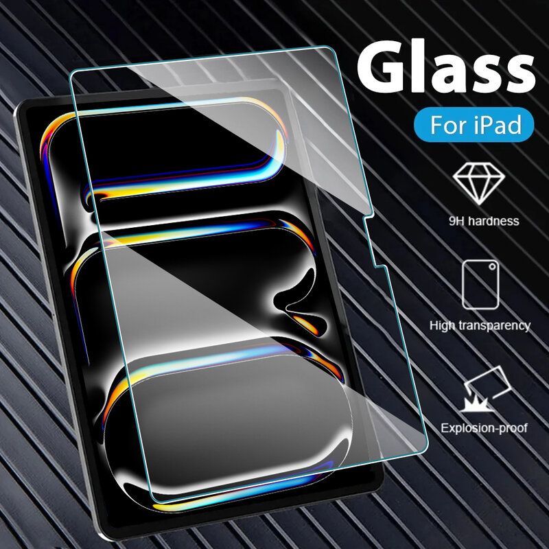 Tempered Glass For iPad Pro 13 11 4th 12.9 Air 5 4 10.9 Screen Protector For iPad 10 10th 9th Generation Mini 6 2024 Accessories