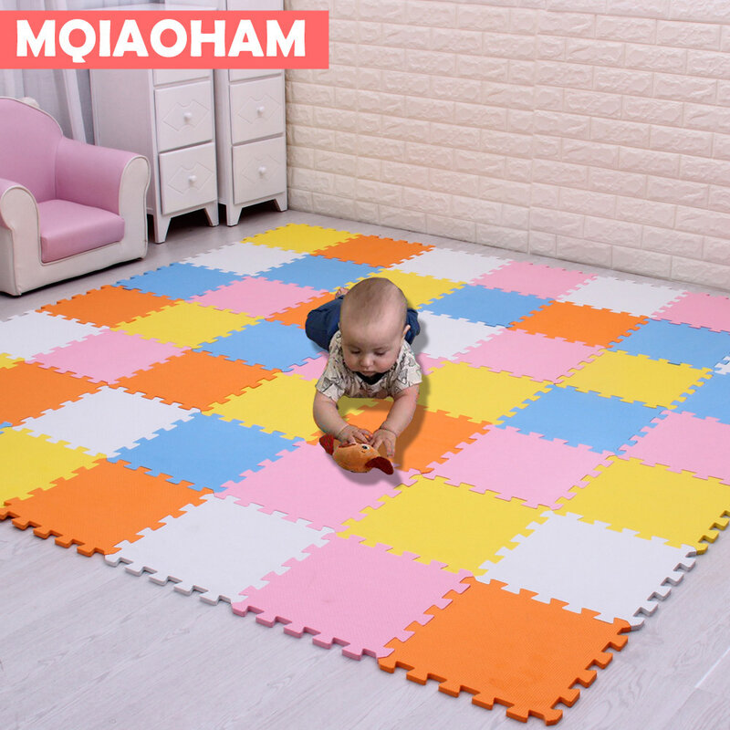 MQIAOHAM Baby EVA Foam Play Puzzle Mat Black and White Interlocking Exercise Tiles Floor Carpet And Rug for Kids Pad