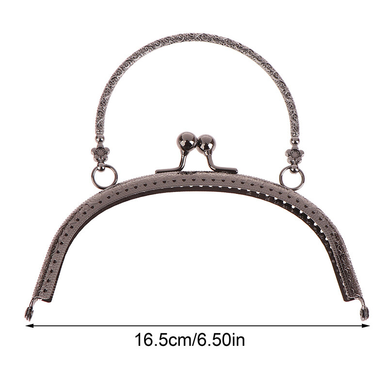 Cierre de arco de marco de Metal en relieve Vintage, accesorio de soporte para bolsa, manualidades con asas, 16,5 CM, 1 unidad