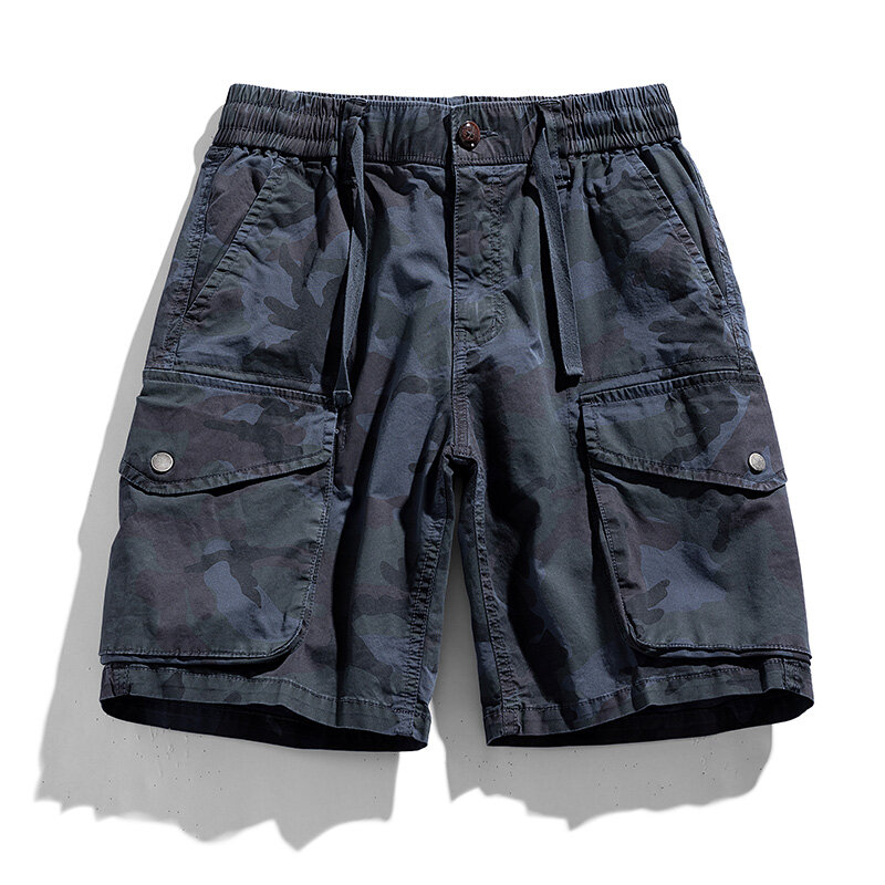 Summer Men Cargo Camouflage Cotton Shorts Mens Spring Casual Multi Pocket Beach Shorts Pants Men Jogger Shorts Male Dropshipping