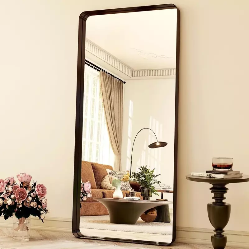 Full-Length Deep Framed Floor Mirror, Black Mirrors, Body LED Wall, Living Room Furniture, Home, Freight Free, 71 "X 30"