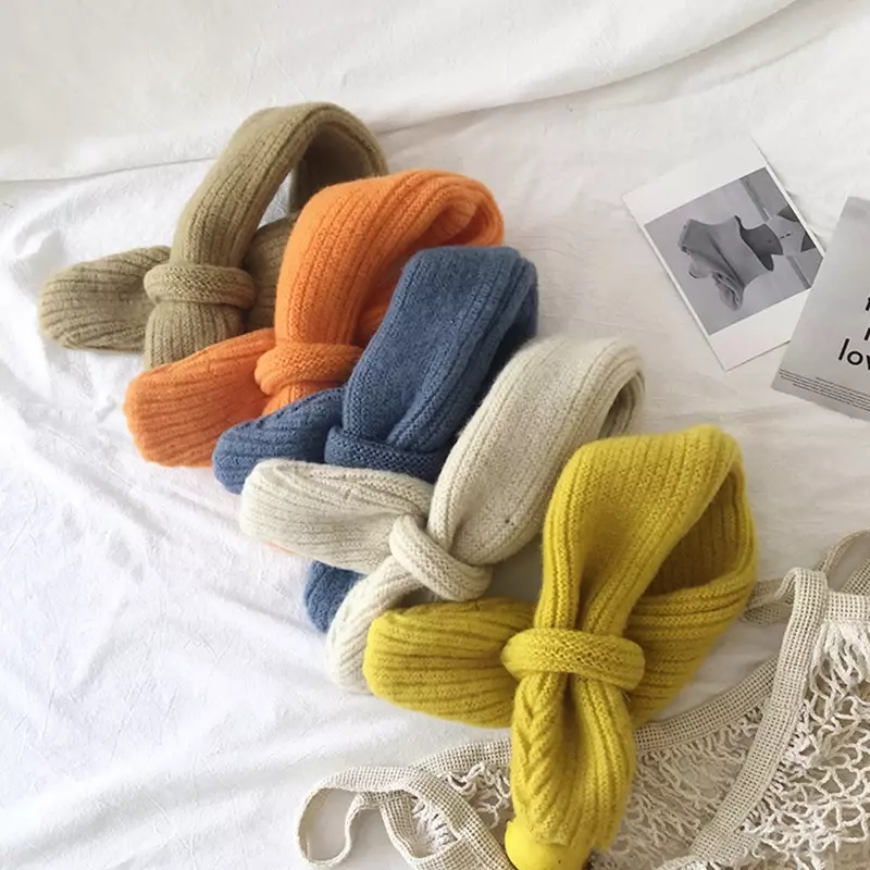 Bufanda cálida para niños y niñas, bufandas de invierno, cuello de lana, nueva marca
