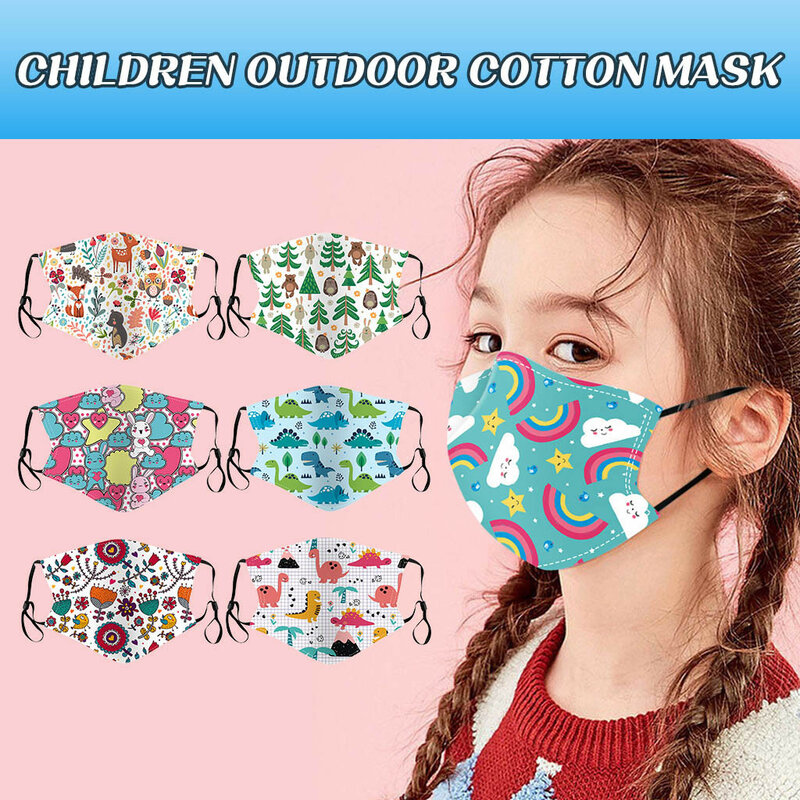 1pc Kids Children Outdoor Cotton Reusable Mask Ear-Protective Adjustable Comfortable Mask Pressure-Free Mask For Long-Term Wear