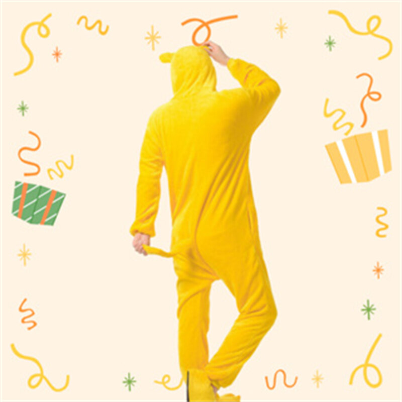 ชุดนอนชุดชั้นใน onesie บอดี้สูท kigurumi สำหรับผู้ใหญ่ชุดคอสเพลย์ฮาโลวีนชุดจั๊มสูทสัตว์ตลกแขนยาว