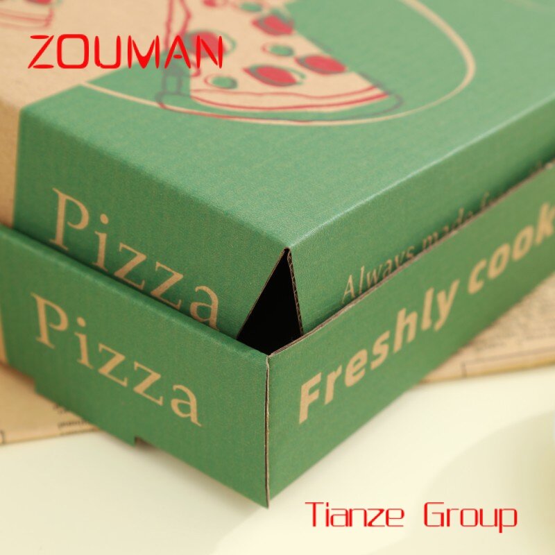 Paket kustom Makanan kelas penyimpan makanan kotak pizza ukuran bulat kotak kemasan makanan untuk bisnis kecil