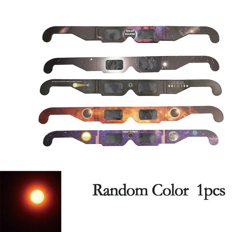 Veelkleurige Papieren Zonsverduistering Bril Totale Observatie Zonnebril 3d Buiten Eclips Anti-Uv Kijkbril Groothandel