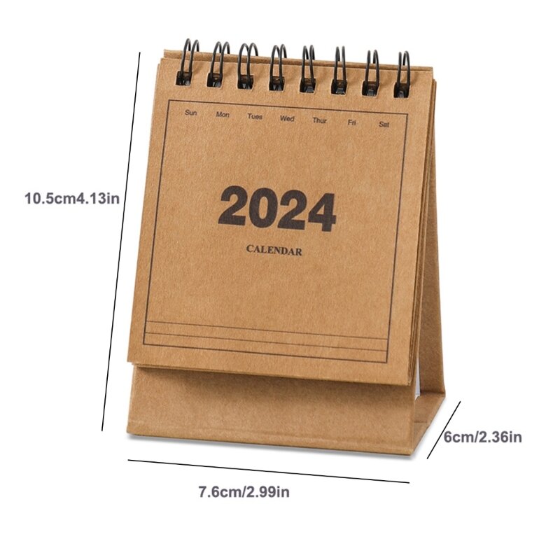 Miesięczny planer kalendarza na stojąco na rok 2024 do codziennego planowania uczniów-nauczycieli