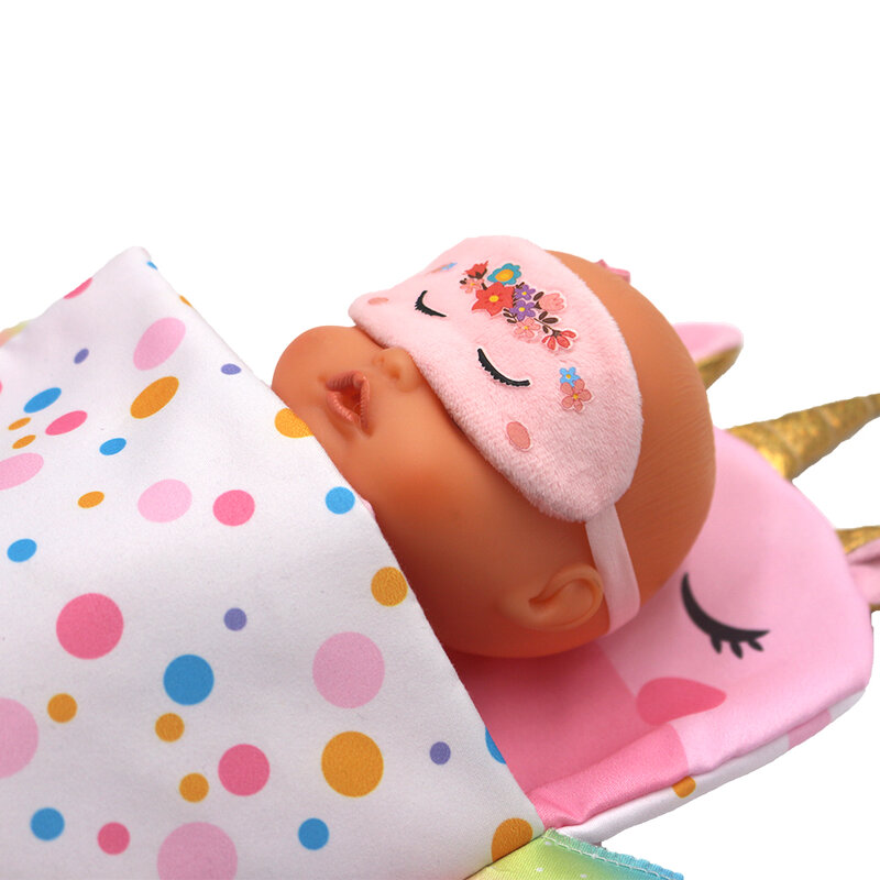 女の子のための美しいユニコーンピロー,人形の寝袋43cm,17〜18インチ,アメリカの女の子のための新しいコレクション,誕生日プレゼント