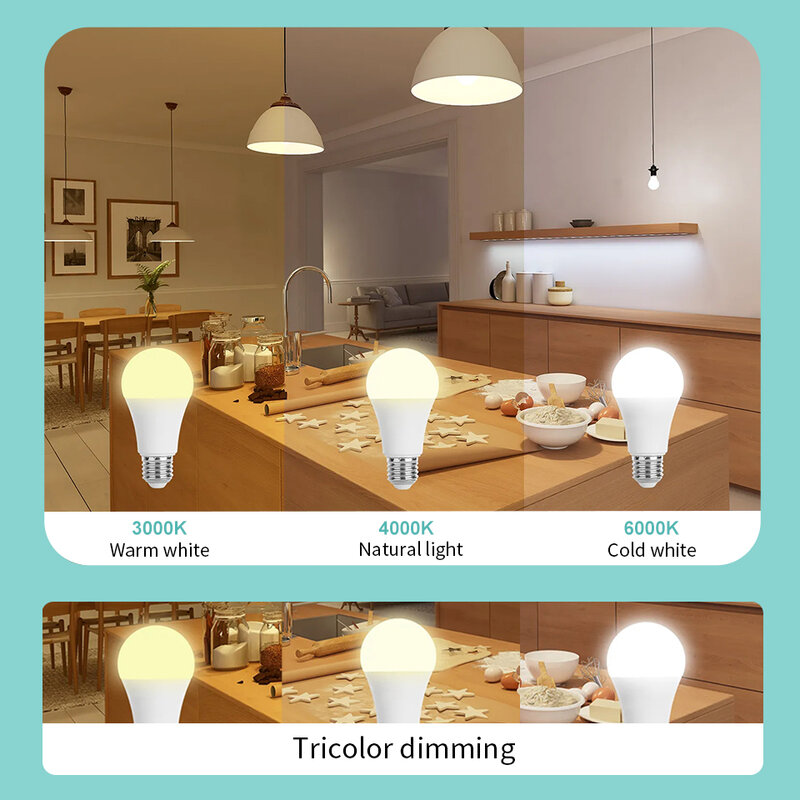 2pcs LED Bulb E27 E14 B22  220V Light Bulb Real Power 20W 18W 15W 12W 9W 6W 3W Lampada Living Room Home Led Lamp