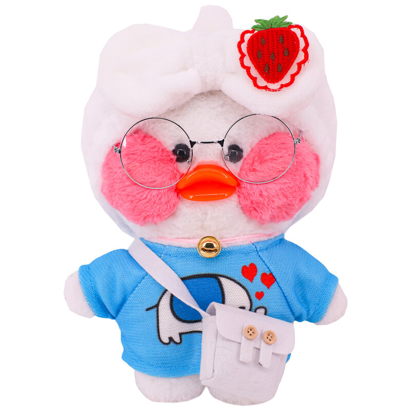 30cm Kawaii Cafe Duck Doll Clothes T-shirts Hoodie Unique Design Lalafanfan Duck Doll Animal Toys Birthday DIY Gift For Children