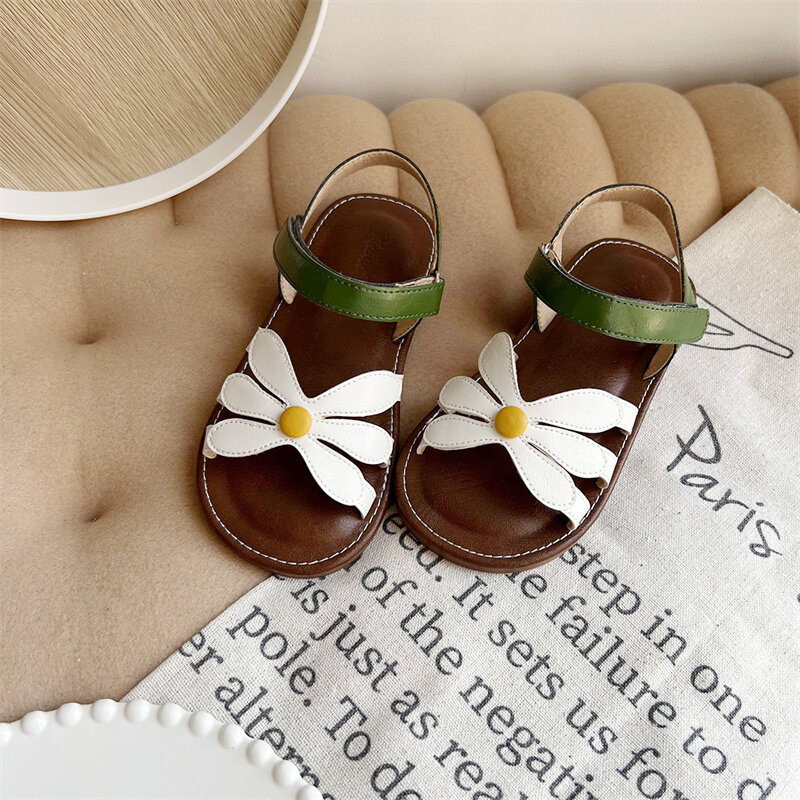Sandales à fleurs pour filles, chaussures de plage pour bébés et enfants, nouvelle collection