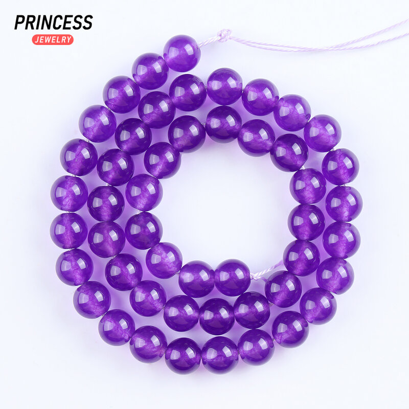 A++ Natural Clear Purple Agate Chalcedony Stone Beads for Jewelry Making Bracelets Necklace DIY Accessories Free Delivery