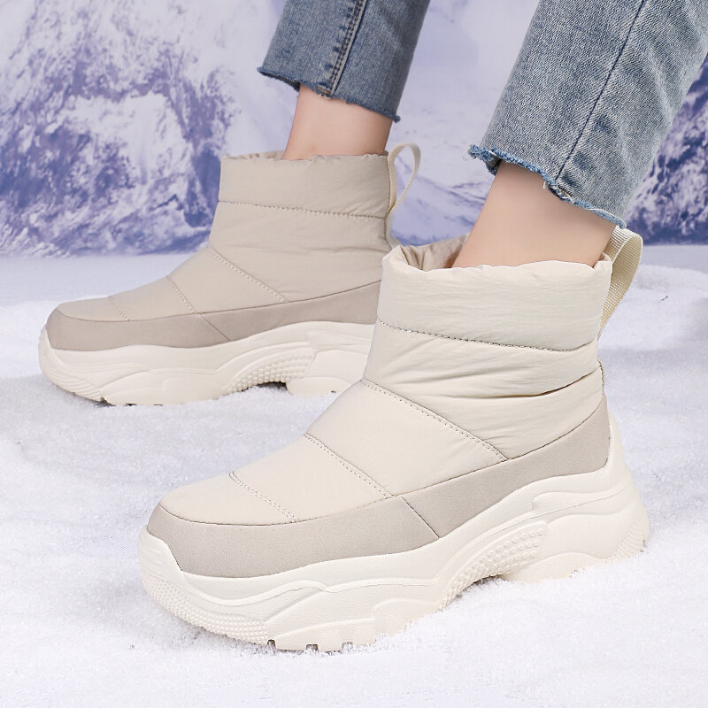 STRONGSHEN sepatu bot wanita, tahan air hangat sepatu bot salju Platform antiselip