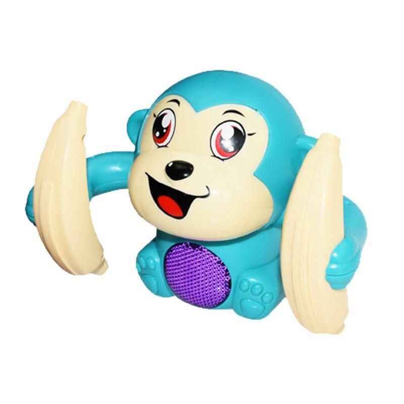Электрическая переворачивающаяся обезьяна, Детская музыка, модель животного, игрушка с голосовым управлением, Индукционная мультяшная вращающаяся Банановая Детская электрическая игрушка