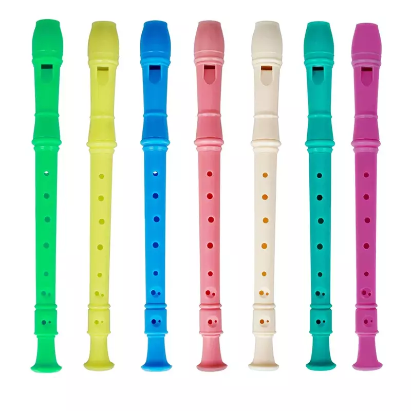 Пластиковая Цветная Флейта с 8 отверстиями, диктофон, деревообрабатывающий инструмент для начинающих, Музыкальные Развивающие детские игрушки с чистящей палочкой