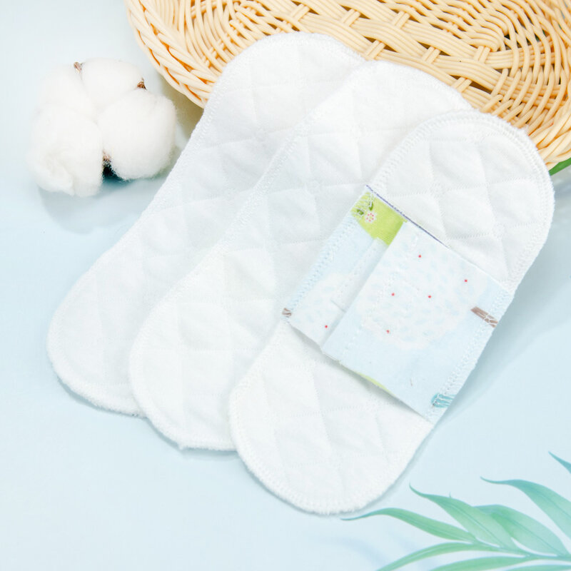 2 pçs/lote 190mm reutilizável lavável almofadas menstruais almofada de algodão almofadas sanitárias pano macio forro calcinha feminino guardanapo higiene feminina