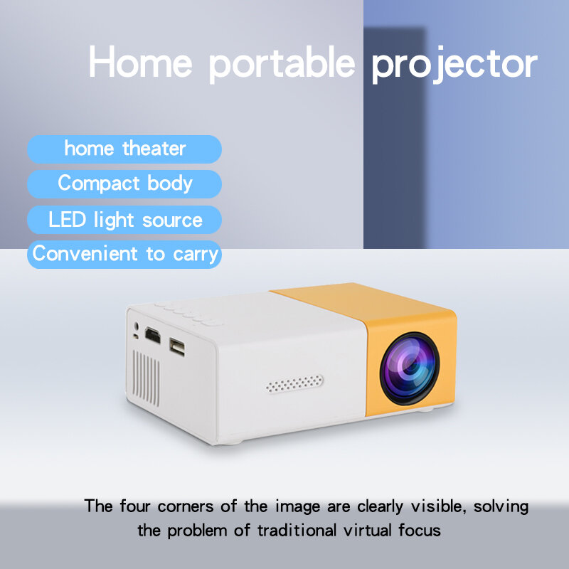 YG300 mini portable projector plug-in phone, LED home theater, suitable for outdoor, home entertainment
