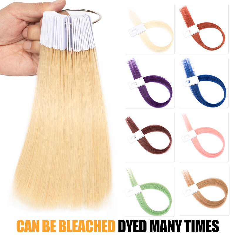 Próbka ludzkich włosów Pierścionki do włosów 30 sztuk Kolorowe pasma do testowania włosów Materiały fryzjerskie Kolor włosów Pierścień do przedłużania YOKAS