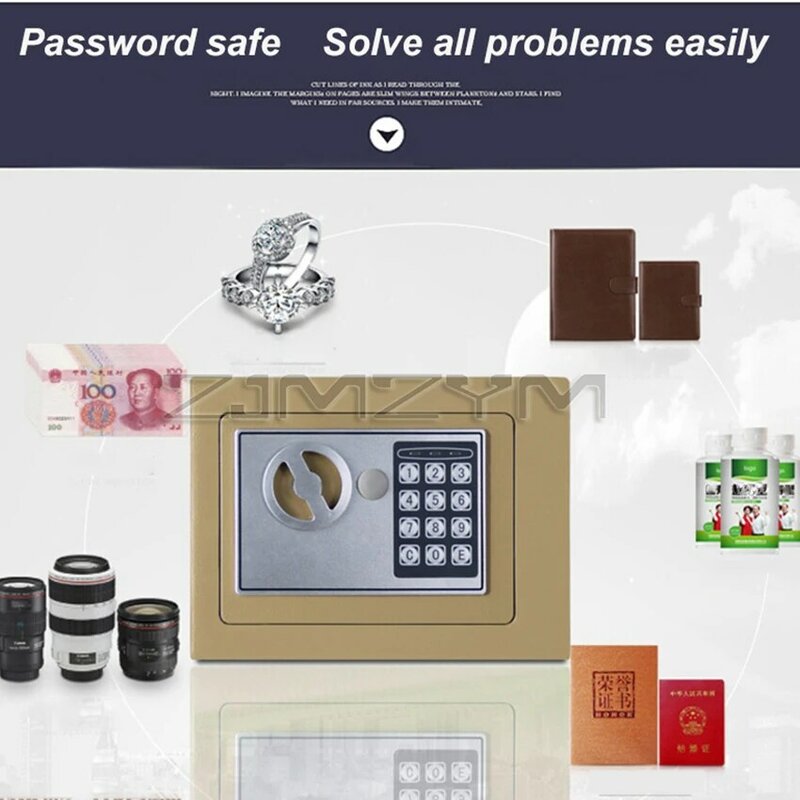 Digitale kluis kleine huishoudelijke mini stalen kluizen geld bank veiligheidsdoos houden contant sieraden of document met sleutel