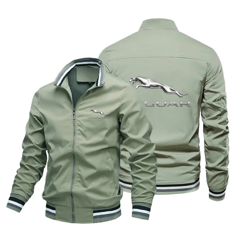 Giacca da uomo stampata con logo Jaguar 2023, trench alla moda, giacca sportiva all'aperto, cappotto autunnale e invernale