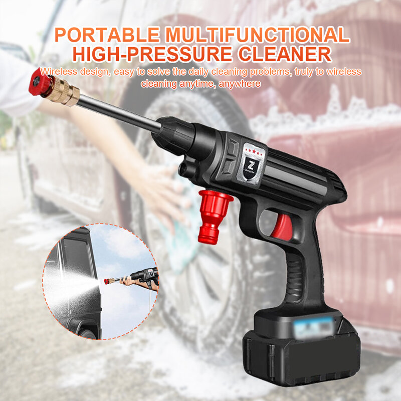 30Bar Wireless High Pressure Car Wash Gun Washer Supplies Foam Generator Water Gun Spray Cleaner Car Wash for Auto Home Cleaning