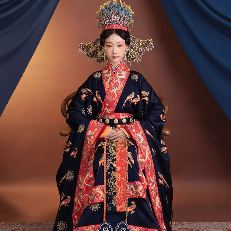 Anpassen chinesische traditionelle Hochzeits kleid Frauen Hanfu Stickerei Vogel Königin von China Lied Dynastie ästhetische Prinzessin Kostüm