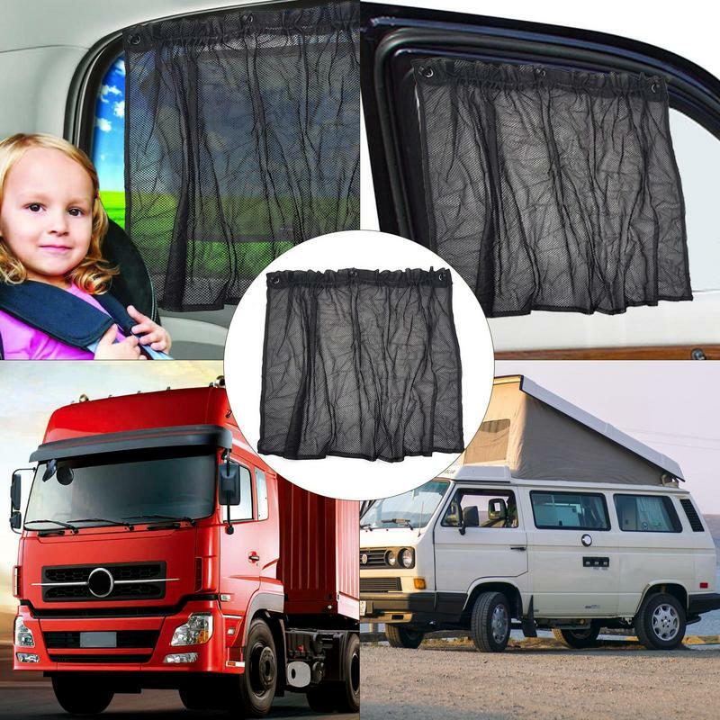 Kerai jendela samping mobil, aksesori otomotif melindungi UV otomatis, tirai jendela samping dapat digunakan kembali ringan untuk anak-anak