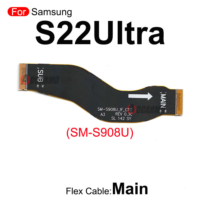 サムスンギャラクシーs22用のスペアケーブル,LCDディスプレイおよびフレックスケーブル付きマザーボード用のスペアパーツ,SM-S908U/b/f接続,メインボード