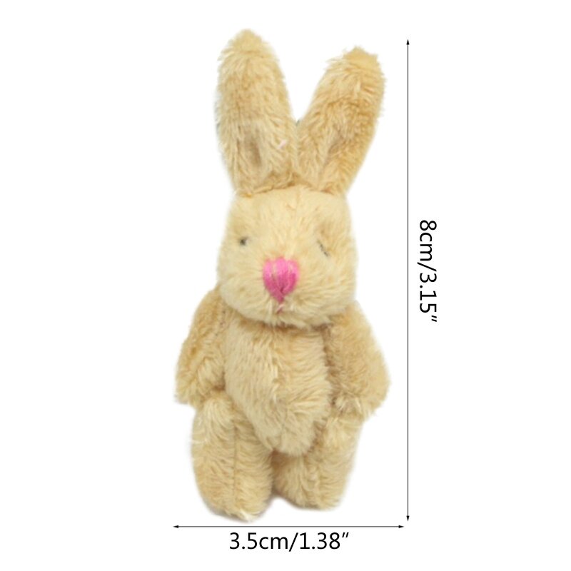 Mini conejito peluche 6cm para decoraciones cumpleaños, conejito para muñeca, conejos peluche para