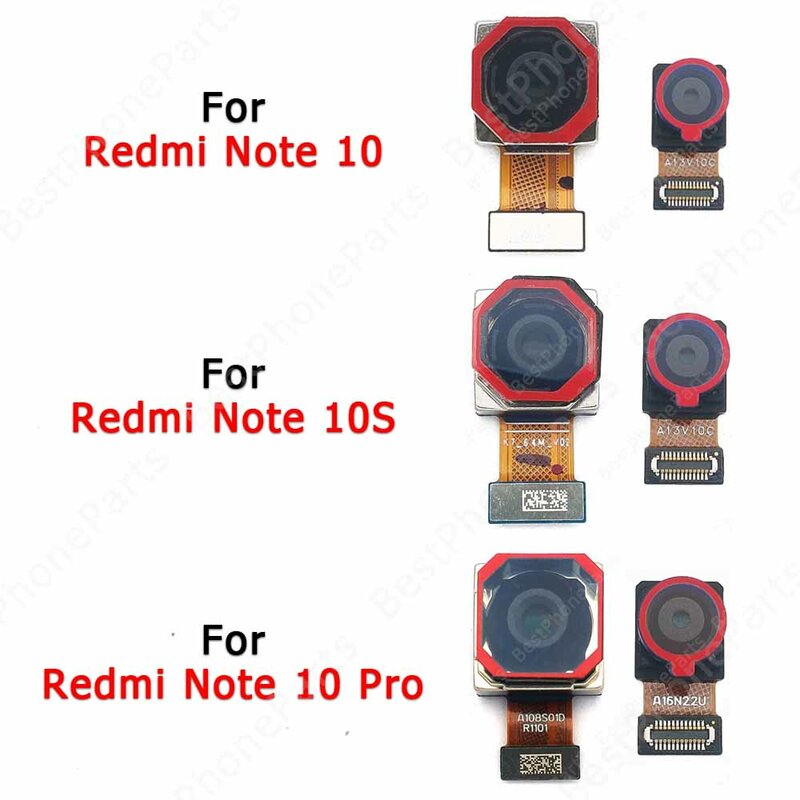 Rear Front Camera For Xiaomi Redmi Note 10 Pro 10S S Back Selfie Frontal Backside Camera Module Flex Repair Spare Parts