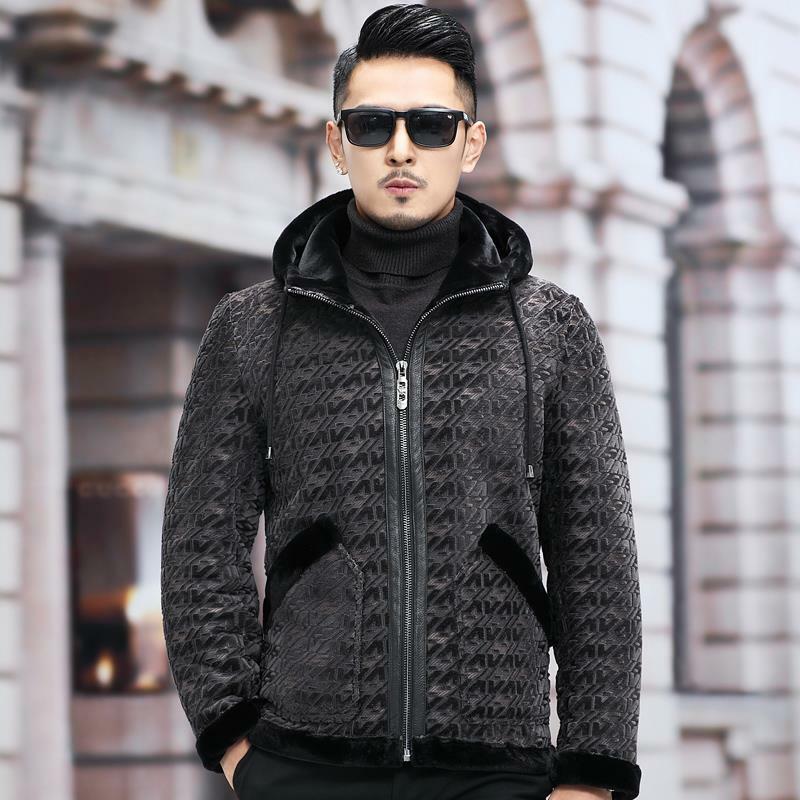 Abrigo de piel de visón Natural auténtico para hombre, chaqueta de cuello alto con capucha, cálida, a la moda, personalizada, B374
