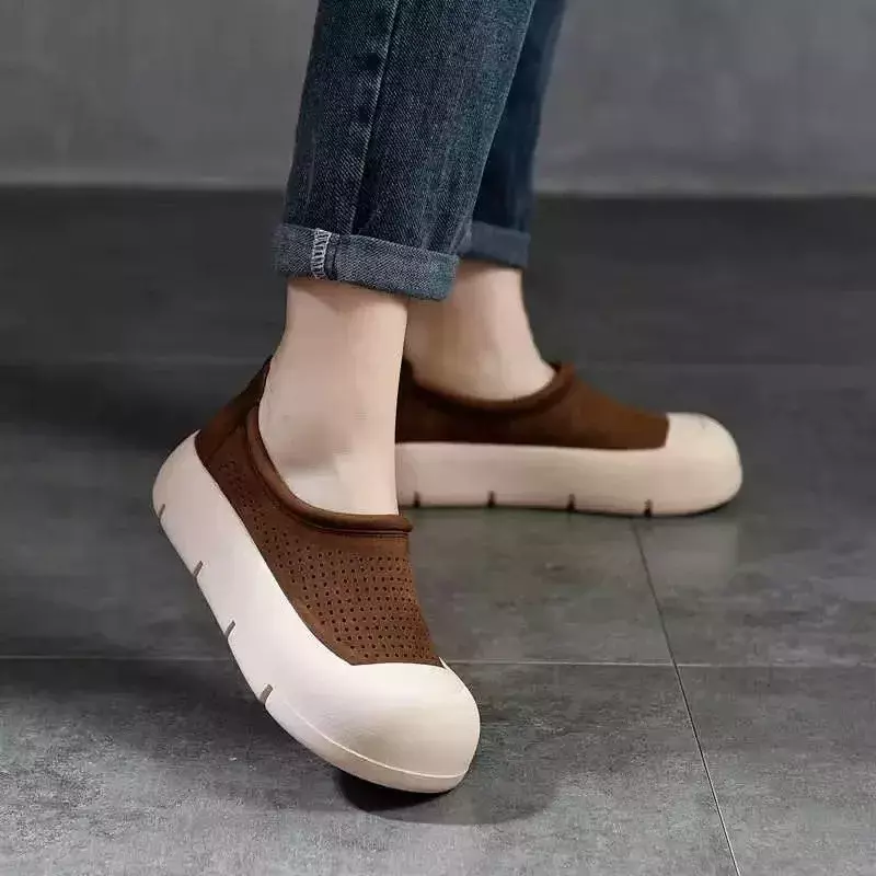 Women's Selling Spring Vulcanized Shoes Outdoor Shallow Slip-on Casual Shoes Round Toe Trend Color Blocking Women's Sports Shoes