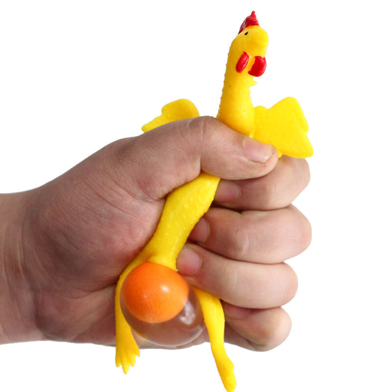 닭 누워 계란 스트레스 볼 키 체인 열쇠 고리 재미있는 장난 장난감, 창의적인 선물 장난
