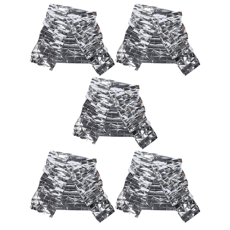 5 pezzi coperta di pronto soccorso fogli termici d'argento sopravvivenza termica portatile all'aperto per
