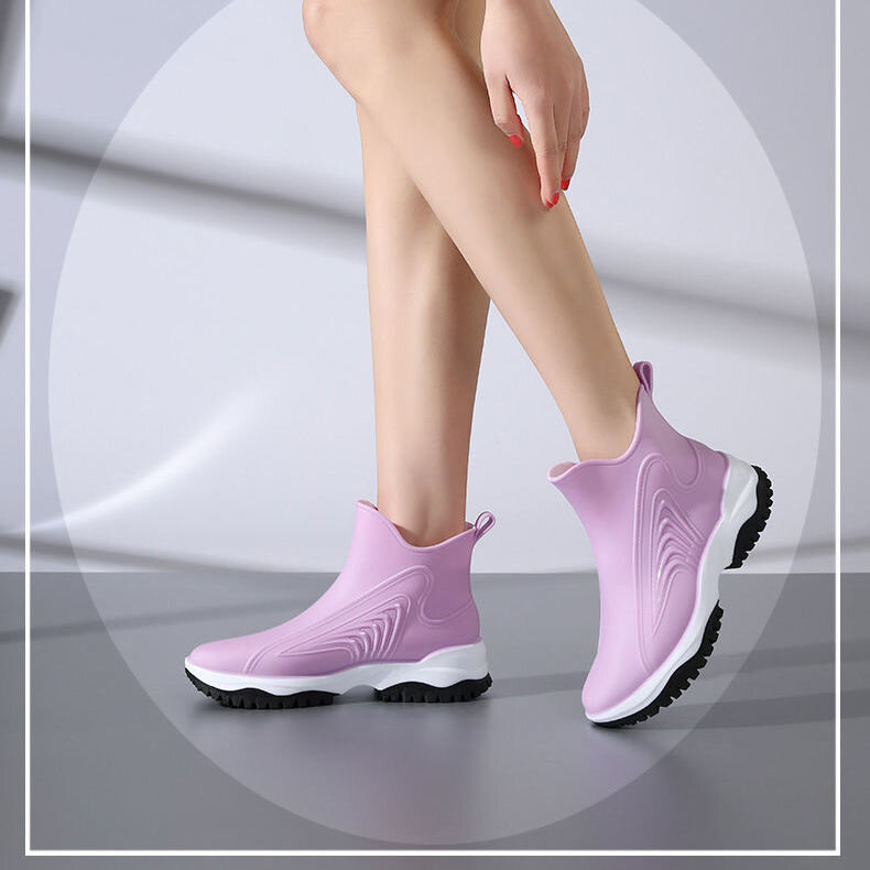 2022 novo japonês de alta qualidade sapatos de chuva das mulheres versátil anti deslizamento e moda à prova dwaterproof água curta sapatos