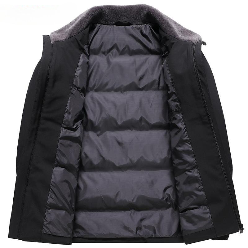 2023 Men's New Winter Korean Slim Fit Down Jackets Male Lapel Long Sleeve Warm Overcoats Men Pockets Duck Down Coats H522
