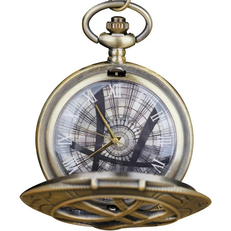 New Hollow Out แฟชั่นหรูหรา Vintage Quartz นาฬิกาพ็อกเก็ตจี้สร้อยคอลูกปัดของขวัญผู้ชายผู้หญิง