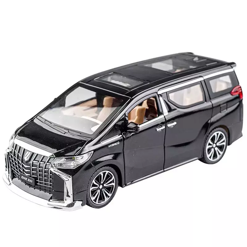1:24 Toyota Alphard VELLFIRE MPV 합금 금속 다이캐스트 자동차 모델 장난감, 자동차 차량, 풀백 사운드 및 라이트, 어린이 소년 장난감