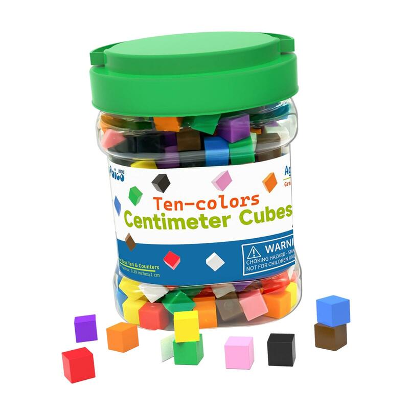 300Pcs Geometric Solids Colorful Shape Blocks for Elementary Activity Gift