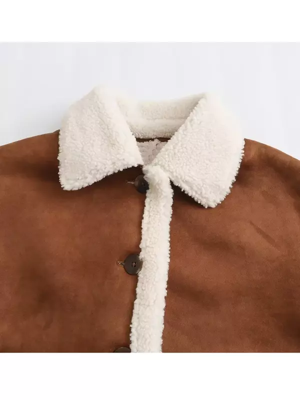 Casaco de lã de manga comprida feminino, jaqueta de peito único feminina, casaco grosso, quente, moda, inverno, 2023