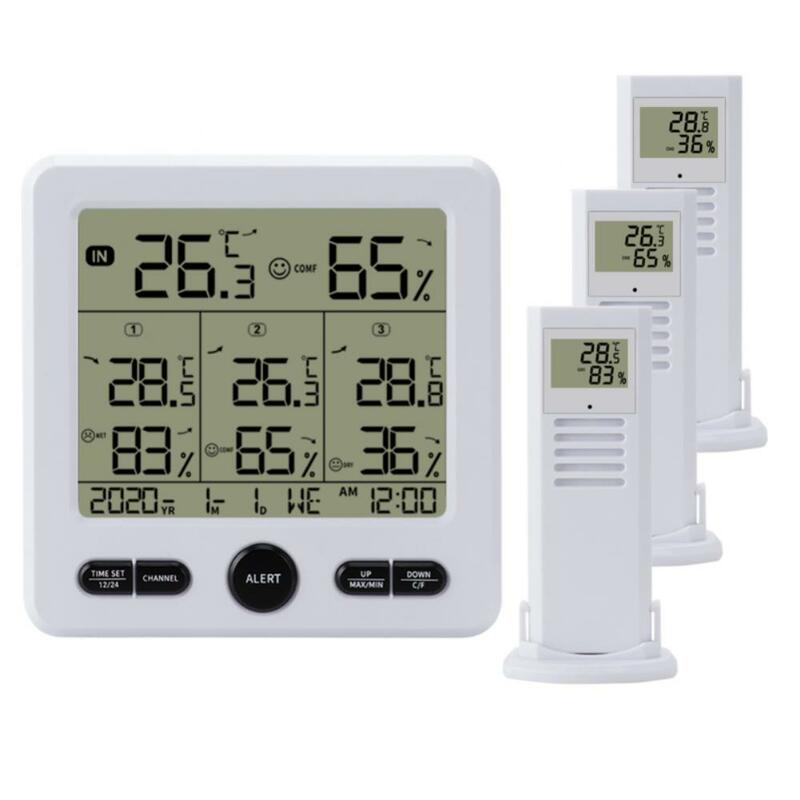 TS-6210 Higrômetro de Temperatura Digital Multifuncional, Transmissor Sem Fio, Estação Meteorológica, Previsão Indoor e Outdoor, Top