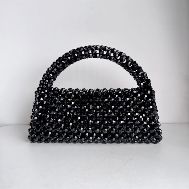 Handgemachte Perlen tasche große hand gewebte Handtaschen einzigartige Designer Damen Party tasche Top-Griff Telefon Geldbörsen und Handtaschen