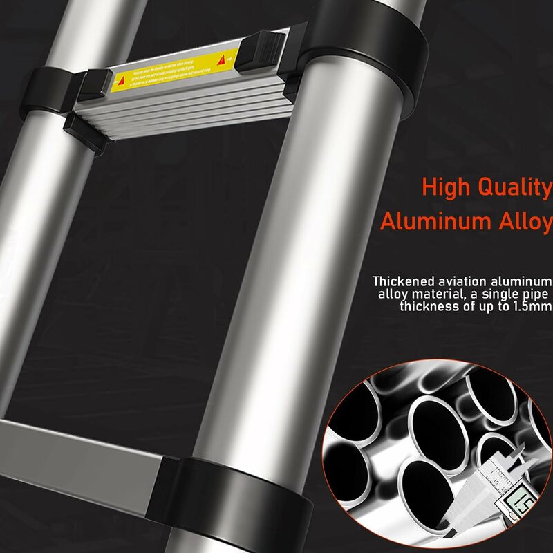 Escada telescópica de alumínio com pés antiderrapantes, escadas de extensão leve de múltiplos propósitos, ARCHOM 8.5FT
