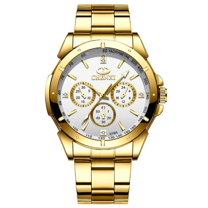 Chenxi relógios masculinos luxo ouro aço inoxidável quartzo relógios de pulso masculino relógios de negócios relogio masculino horloge mannen